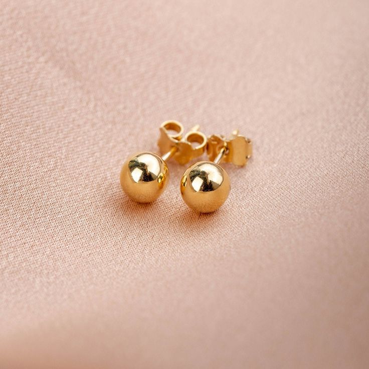 Aros bolita bañados en Oro