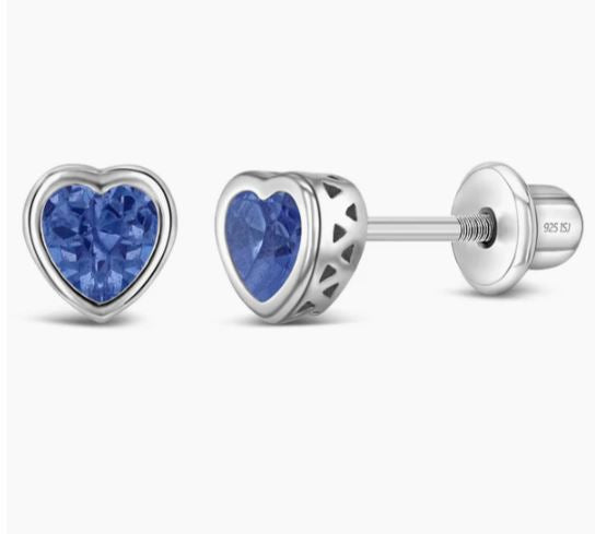 Aros de corazón con circón y plata 925
