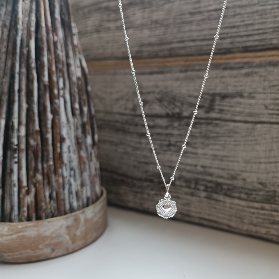 Cadena de plata amor 40- 45 cm ajustable