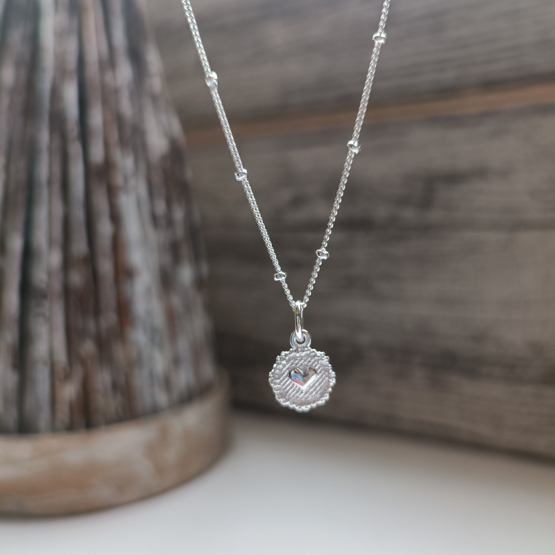 Cadena de plata amor 40- 45 cm ajustable