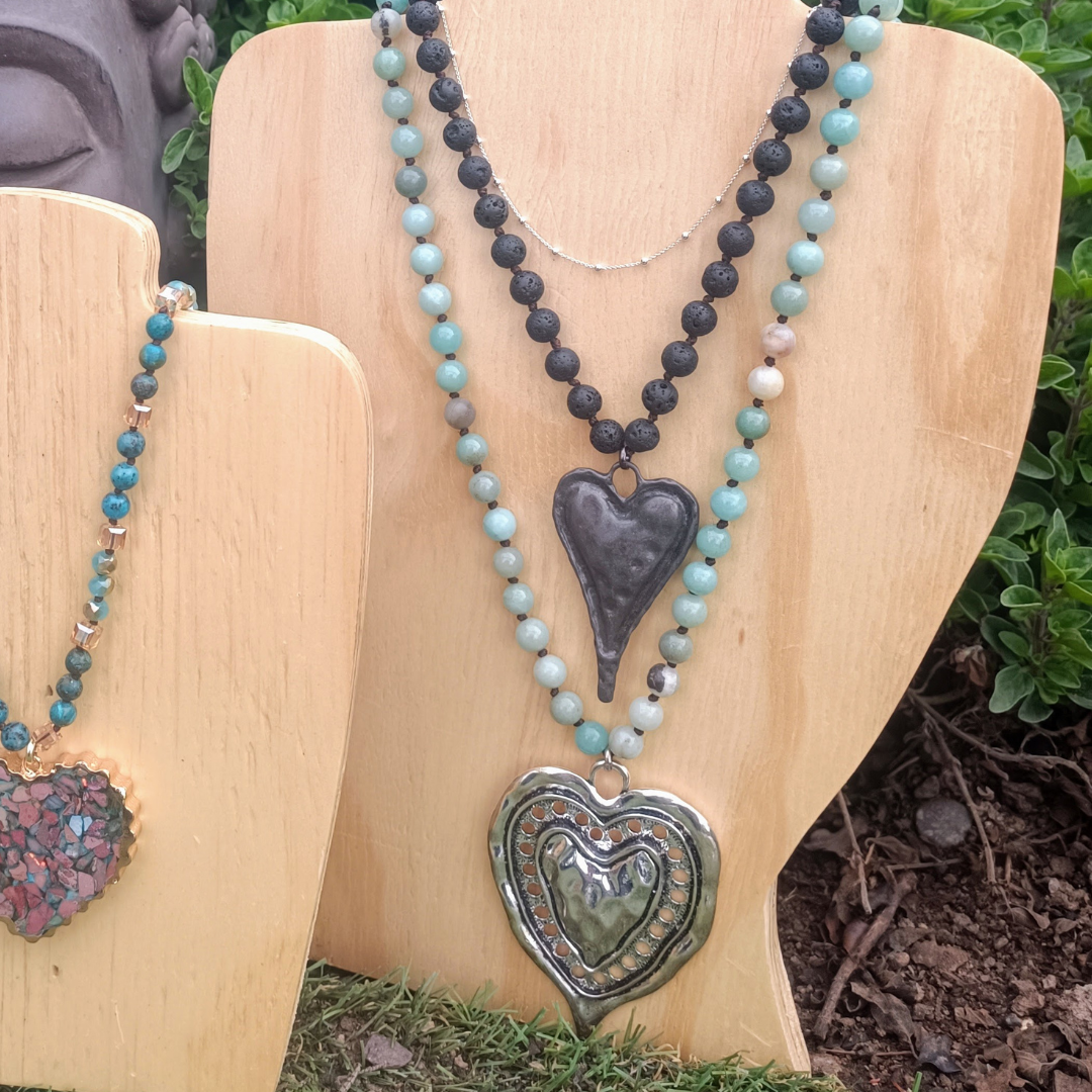 Maxi Collar corazón de metal