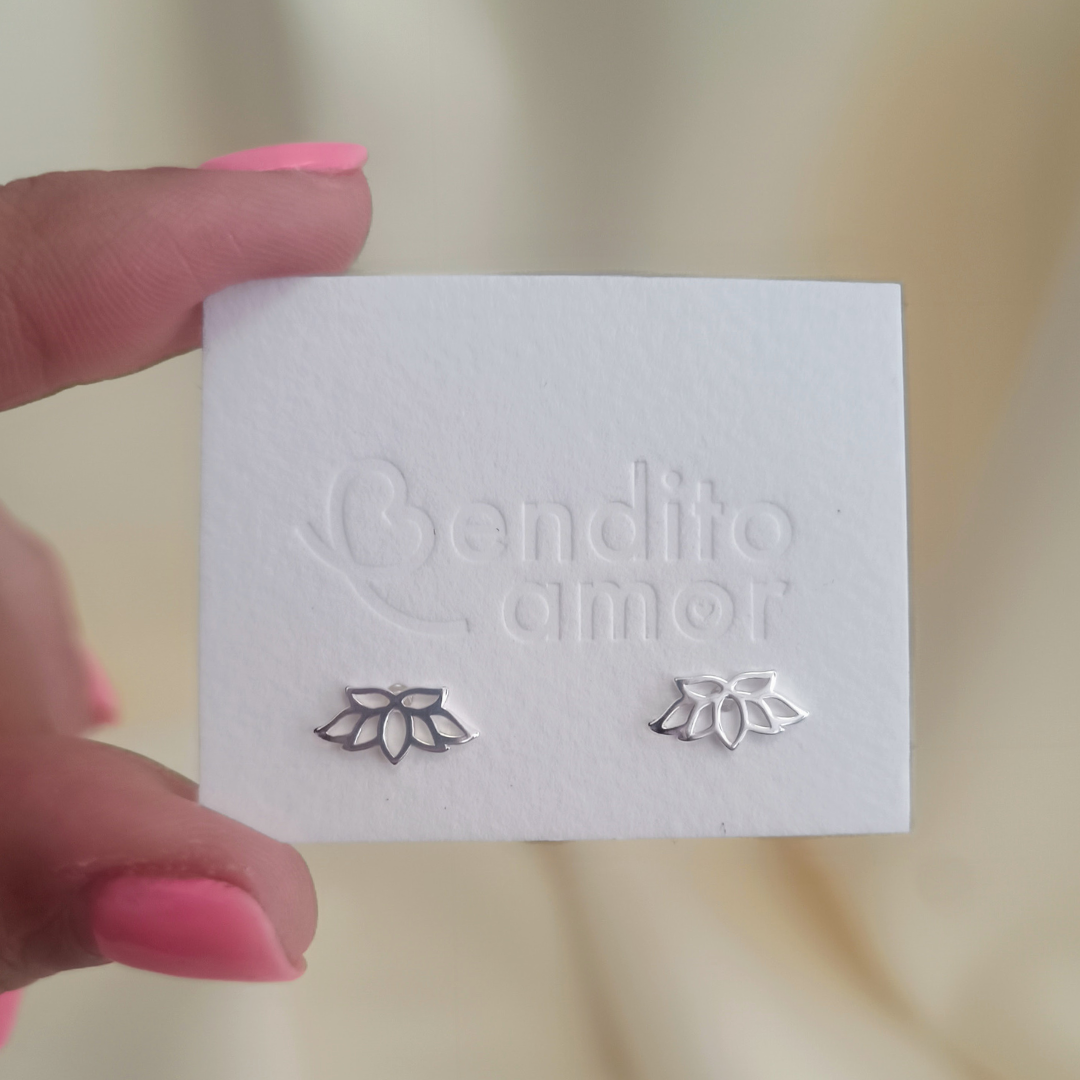 Aros plata flor de loto