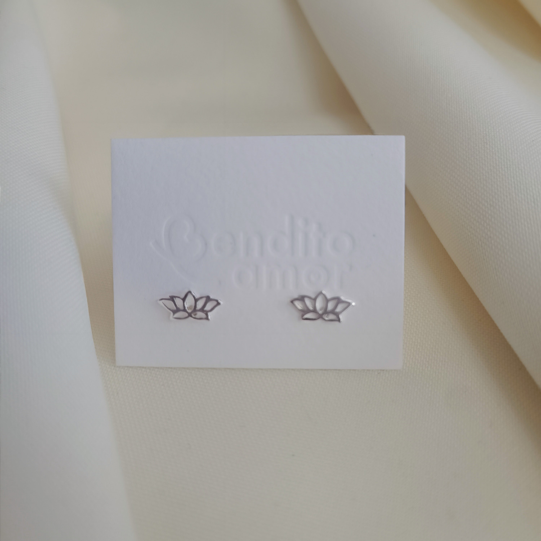 Aros plata flor de loto