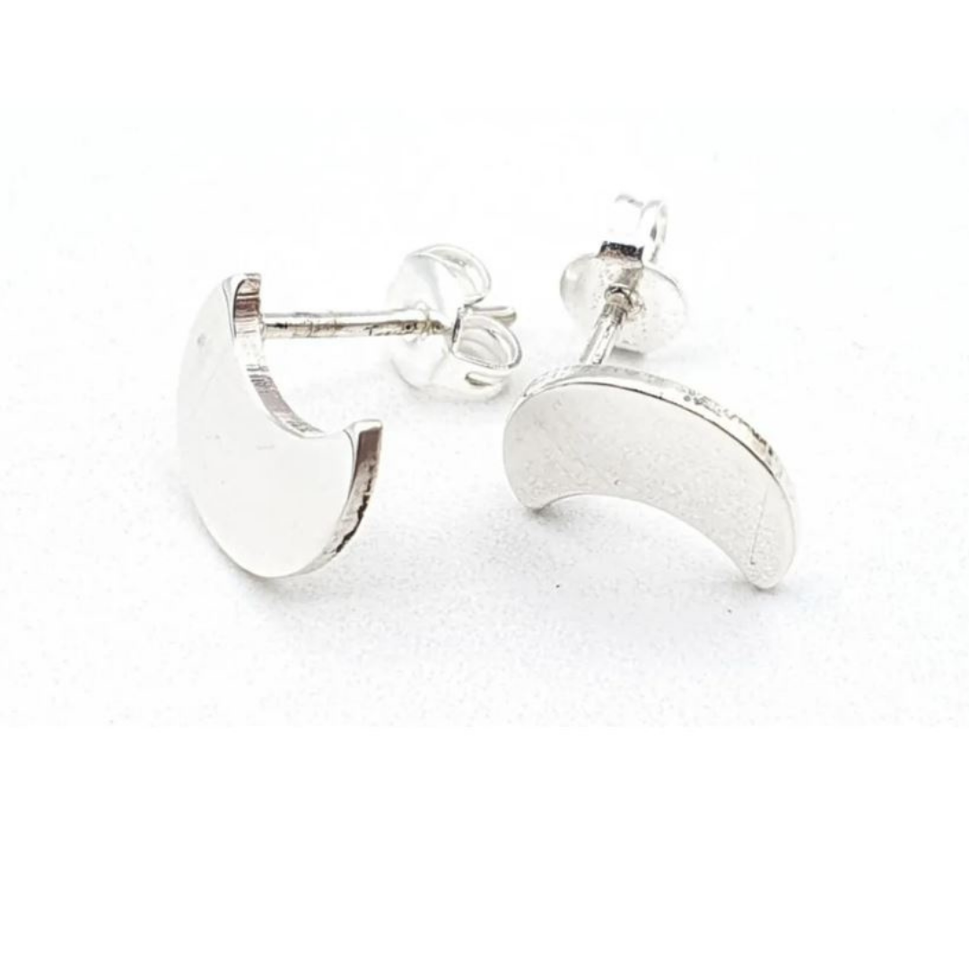 Aros de plata Luna menguante