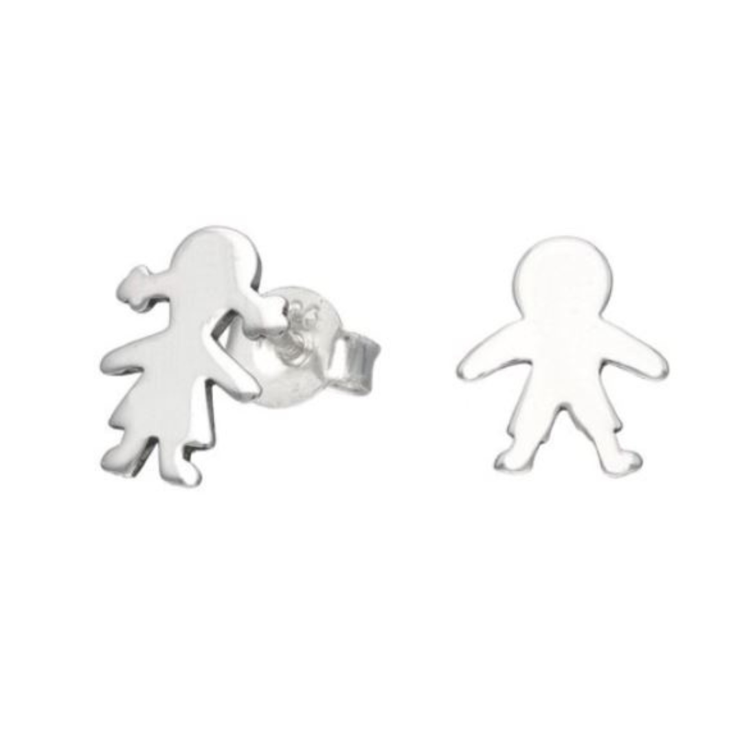 Aros de plata mamá (niña y niño)