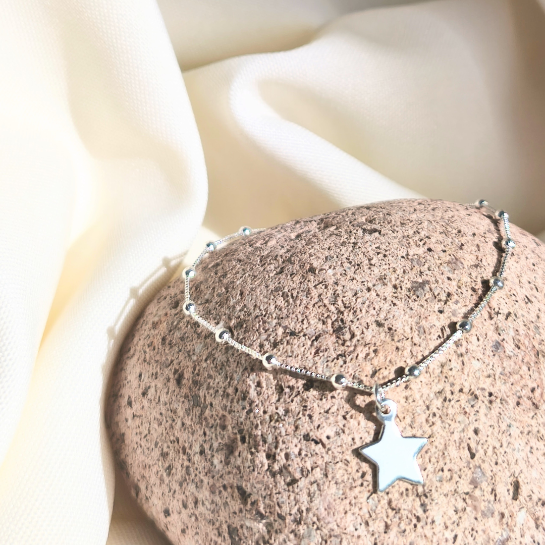 Pulsera de plata veneciana estrella