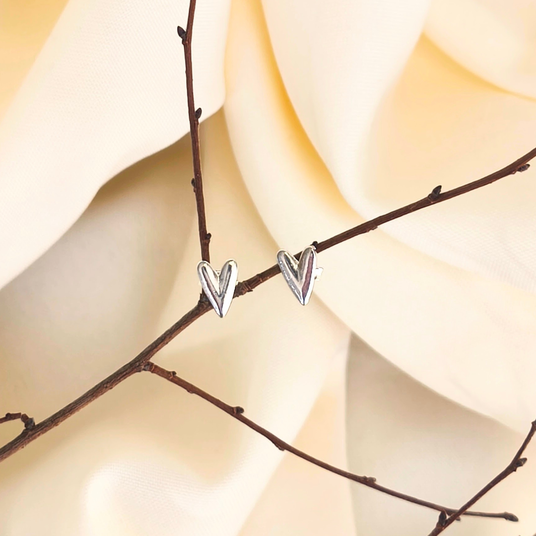 Aros plata 925 corazón Chunky