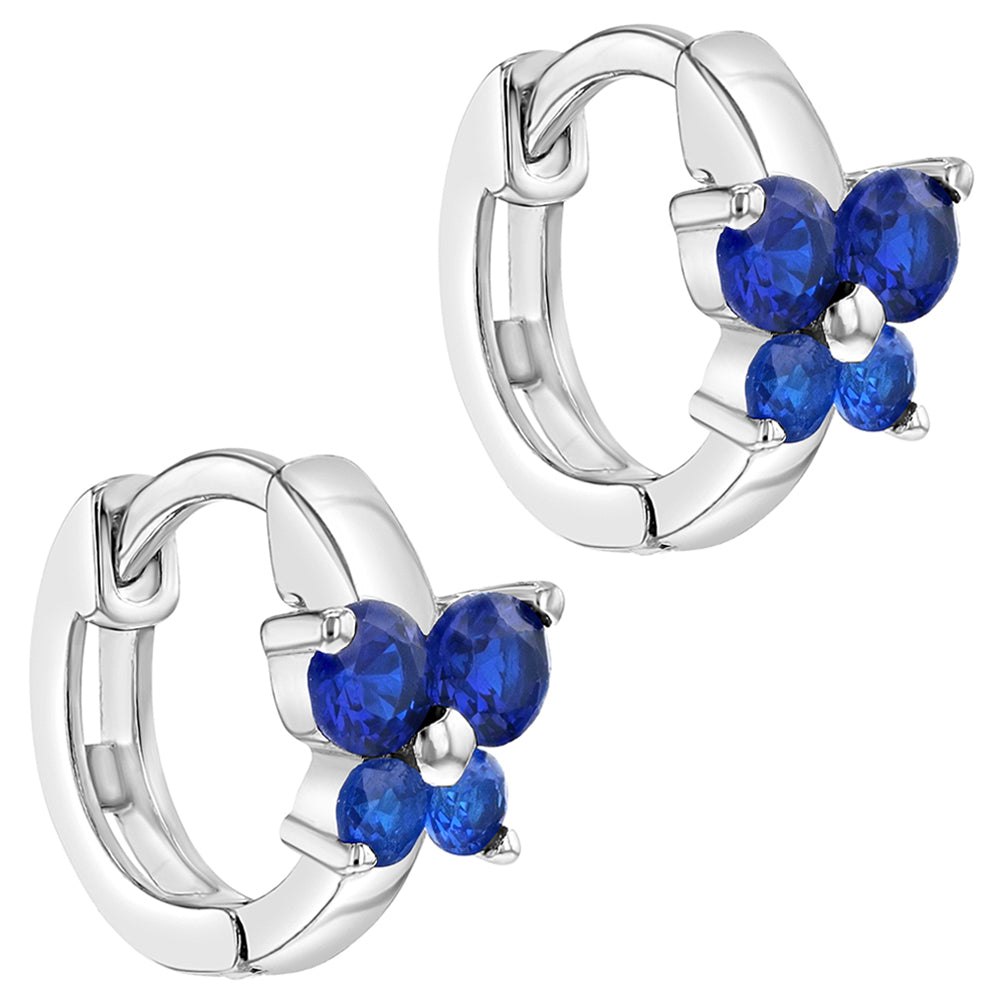 Argollas mariposa de plata 925 y circones de 11 mm para niñas