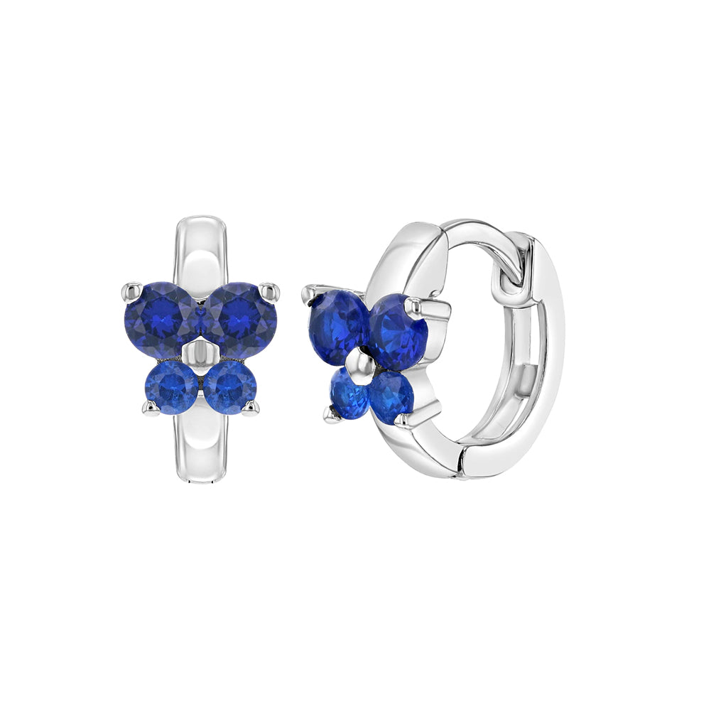 Argollas mariposa de plata 925 y circones de 11 mm para niñas