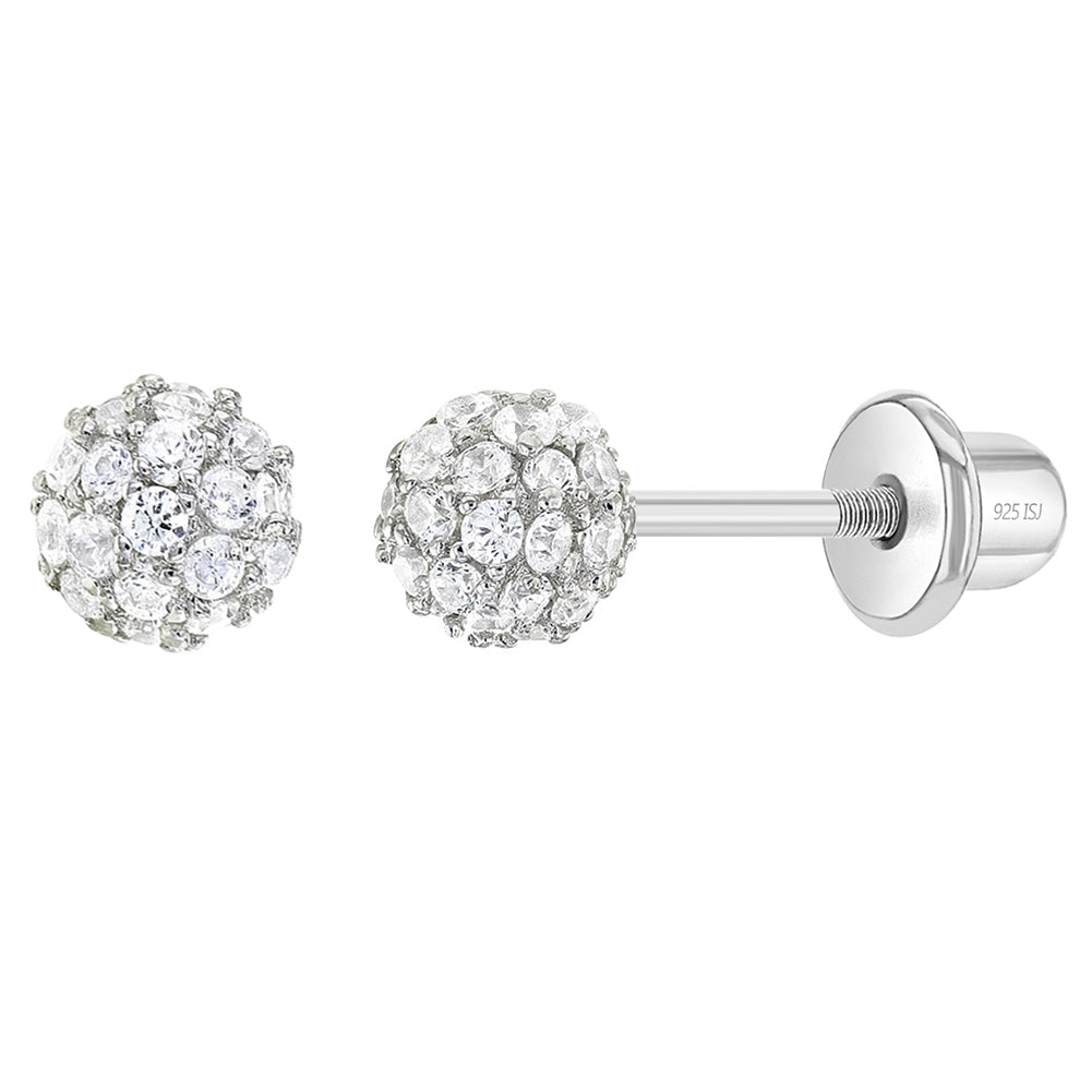 Aros redondos 4 mm circones y plata 925 para niñas y adolescentes