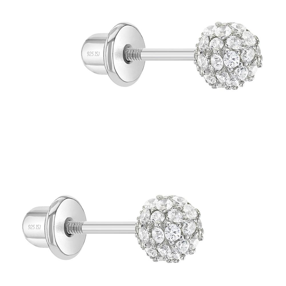 Aros redondos 4 mm circones y plata 925 para niñas y adolescentes