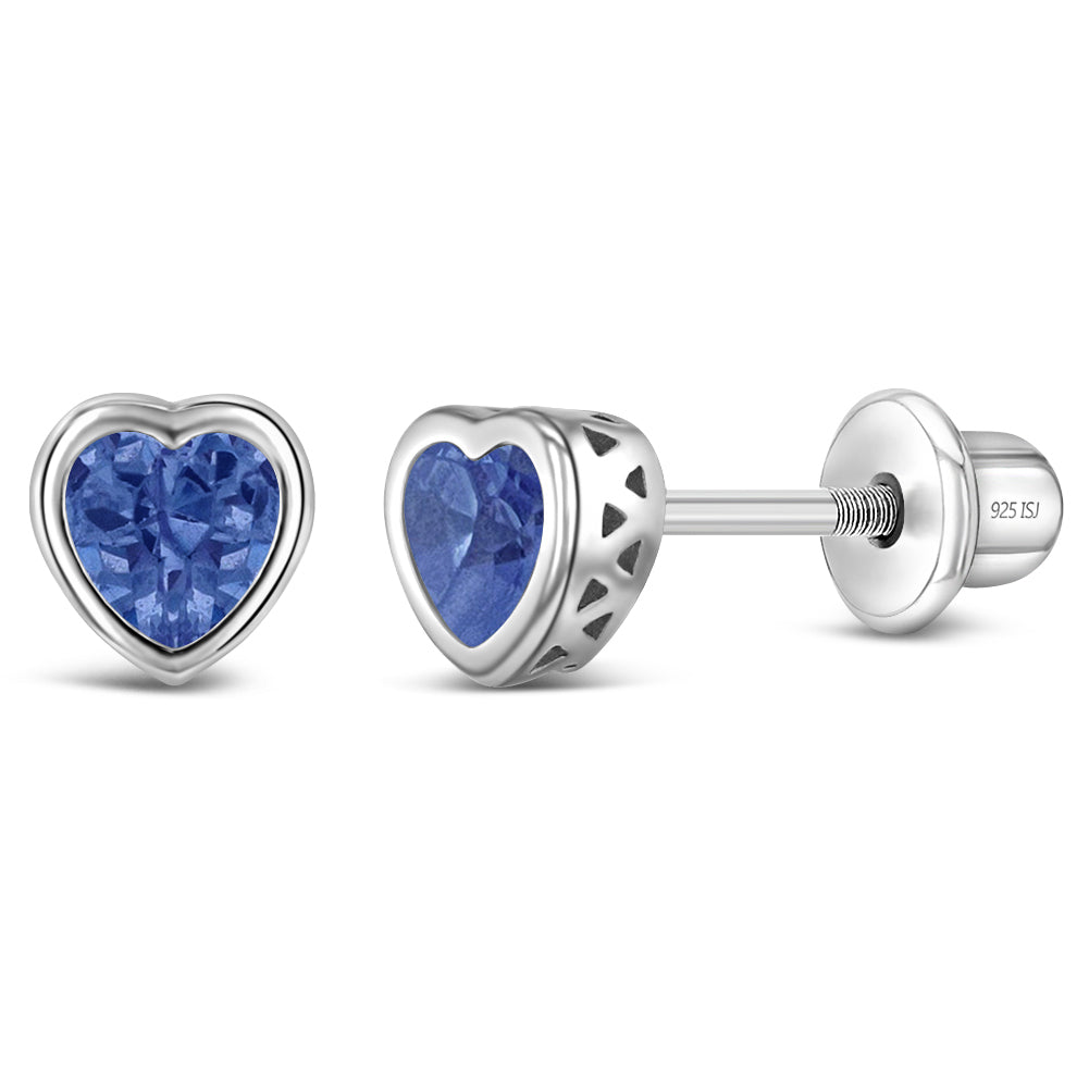 Aros de corazón con circón y plata 925