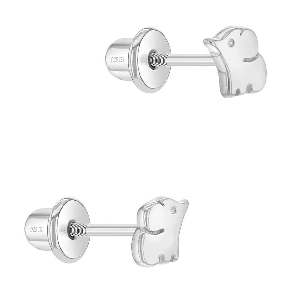 Aros de plata 925 y circones elefantitos maternidad