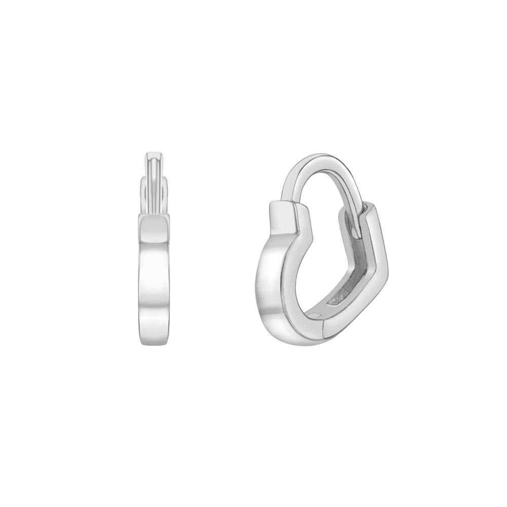 Argollas forma de corazón de plata 925 para niñas y adolescentes