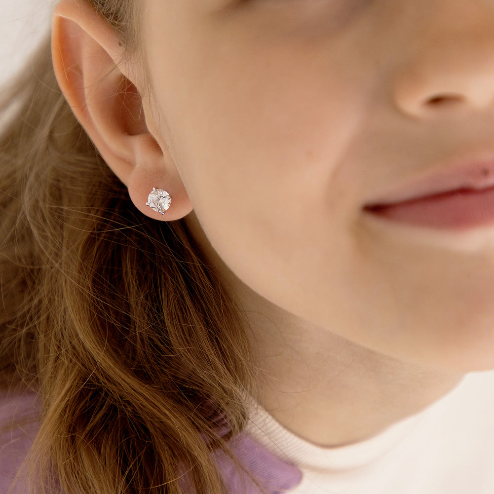 Aros de Circonita Transparente 6 mm con Cierre de Rosca