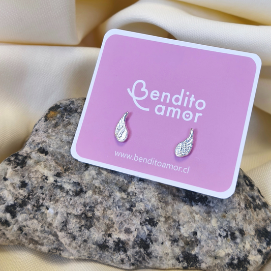 Aros de plata 925 de alas ángel de la guarda – Protección y guía en tu día a día