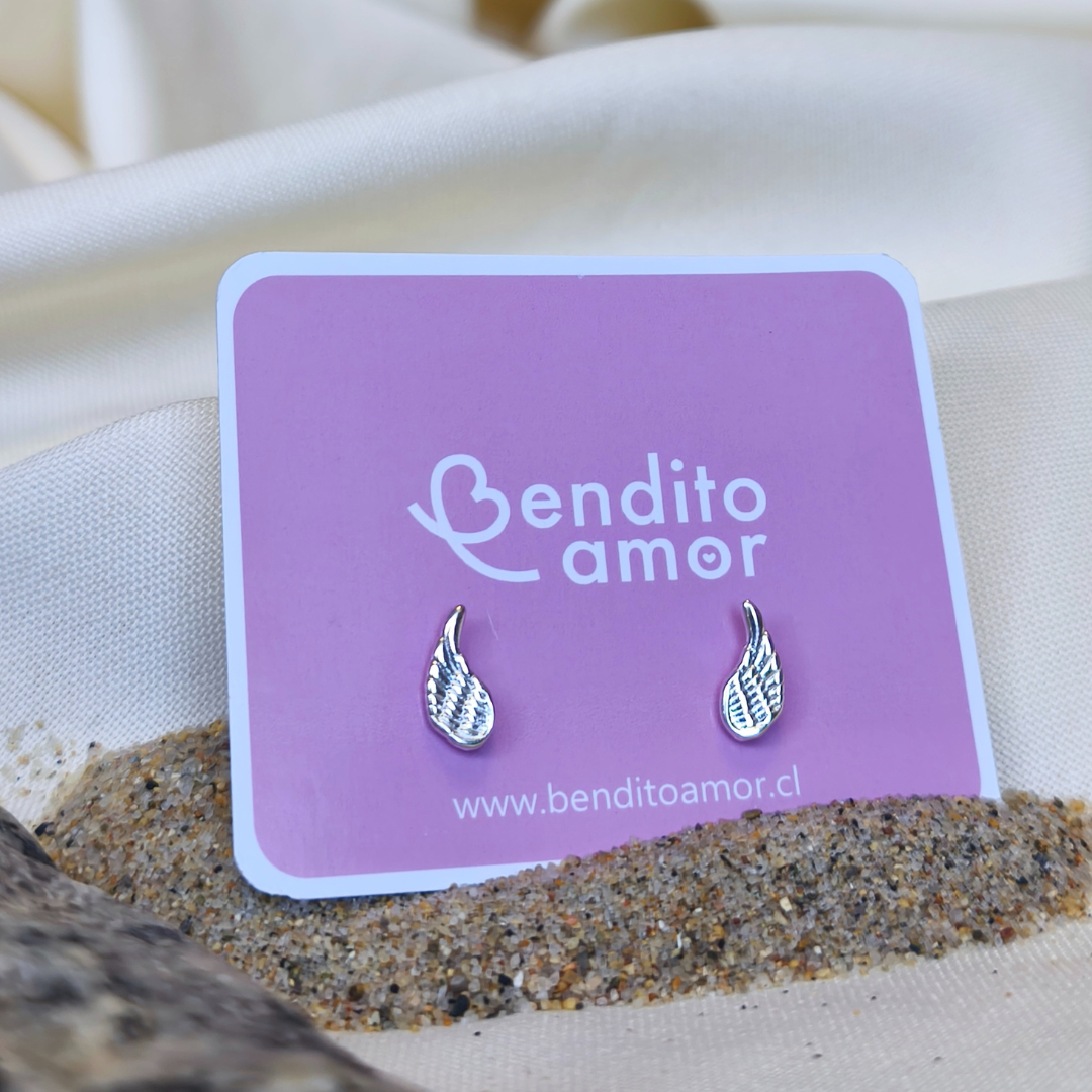 Aros de plata 925 de alas ángel de la guarda – Protección y guía en tu día a día