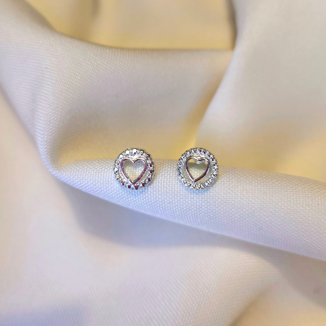 Aros corazón mandala plata
