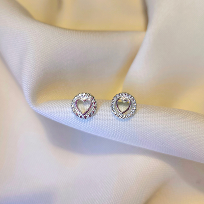 Aros corazón mandala plata