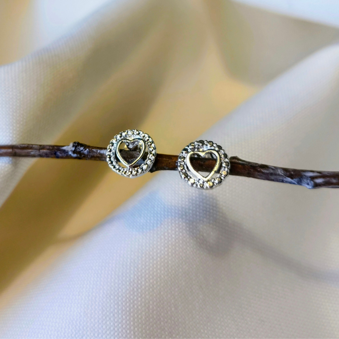 Aros corazón mandala plata