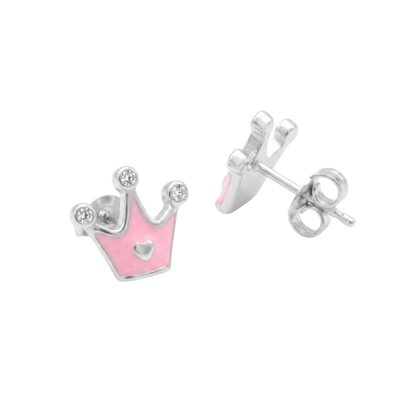 Aros Corona de Princesa Plata 925 para Niñas | Regalo con Significado