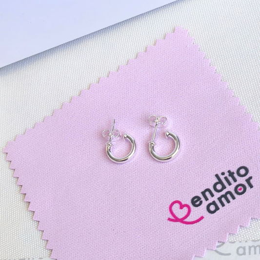 Argollas plata mini 10 mm