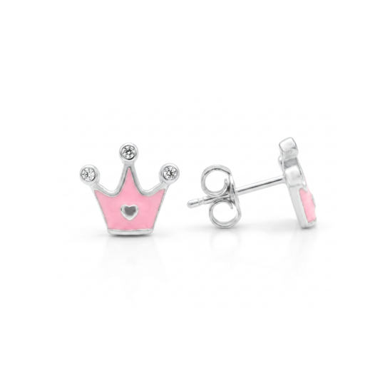 Aros Corona de Princesa Plata 925 para Niñas | Regalo con Significado