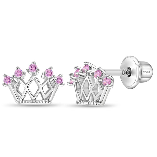 Aros de corona de princesa para niñas rosa