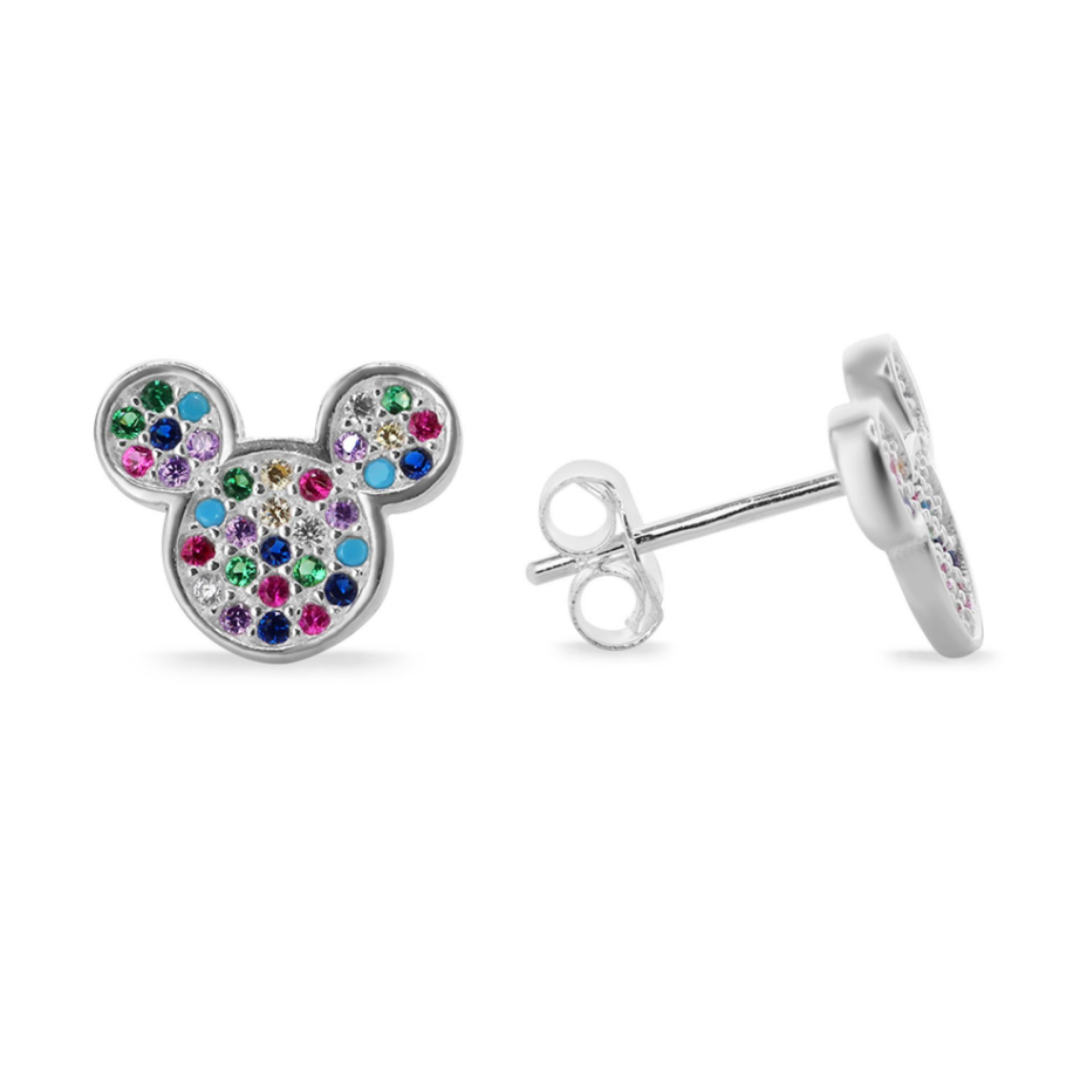 Aros de Plata 925 Minnie con Circones de Colores – la primera joya de verdad para ella