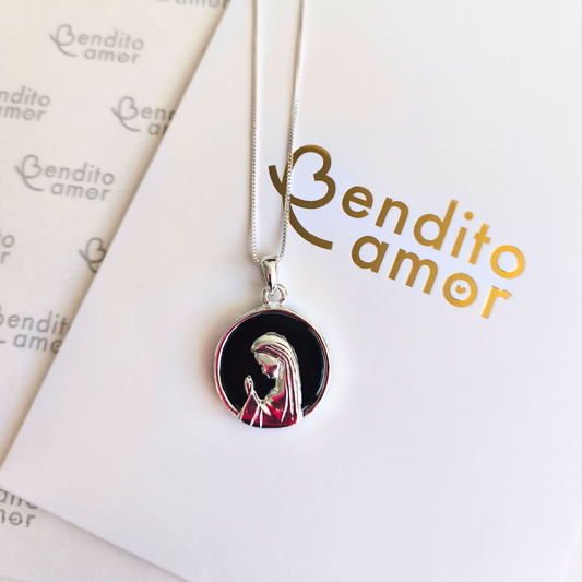 Cadena Plata Virgen María 45 cm