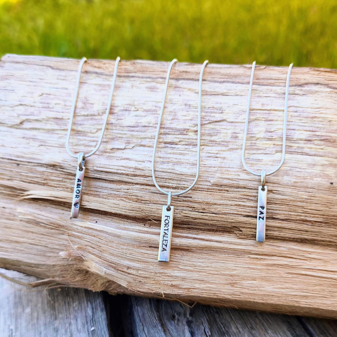 Cadena de Plata Amor- Fuerza y Paz