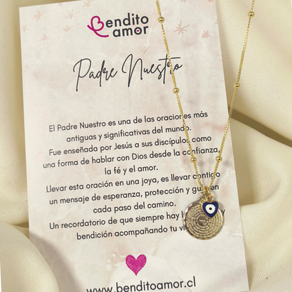 Cadena Bañada en Oro Padre Nuestro y Ojo Protector ✨🧿