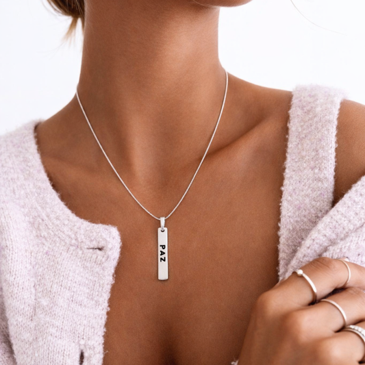 Cadena de Plata Amor- Fuerza y Paz