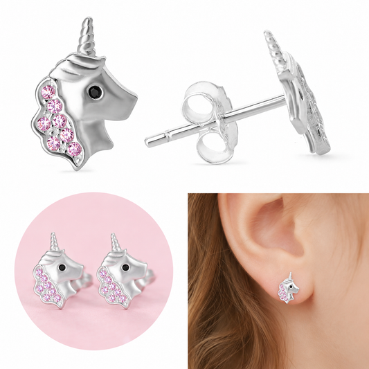Aros Unicornio de Plata 925 Certificada | La magia de creer en los sueños
