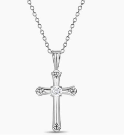 Cadena con colgante de cruz circonita