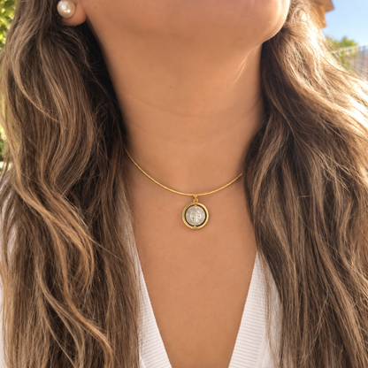 Collar Imantado Bañado en Oro con Medalla de San Benito – 50 cm, collar o pulsera