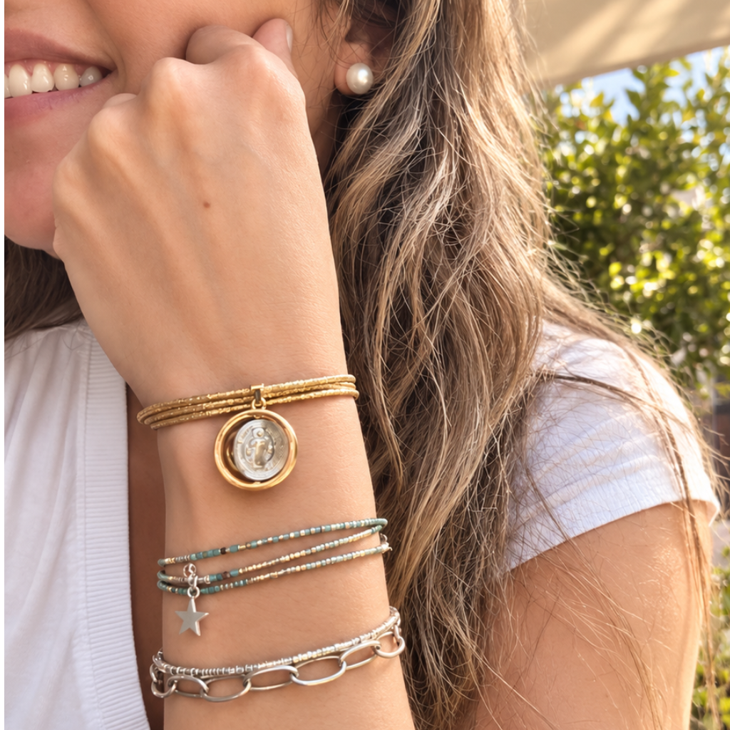 Collar Imantado Bañado en Oro con Medalla de San Benito – 50 cm, collar o pulsera