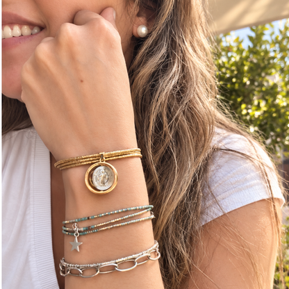 Collar Imantado Bañado en Oro con Medalla de San Benito – 50 cm, collar o pulsera