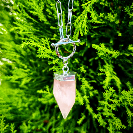 Maxi Cuarzo rosado en plata 925