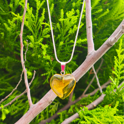 Cadena corazón piedra