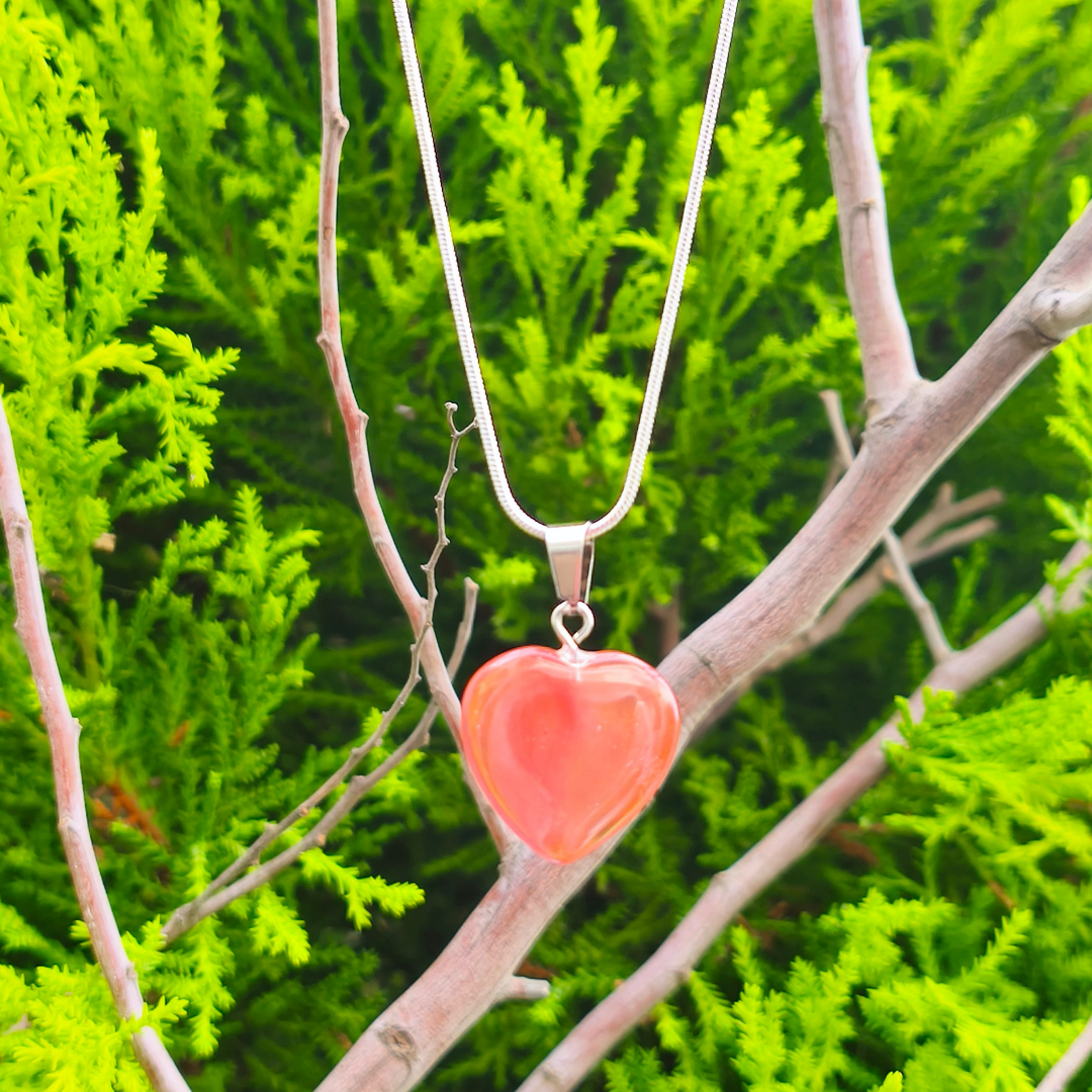 Cadena corazón piedra