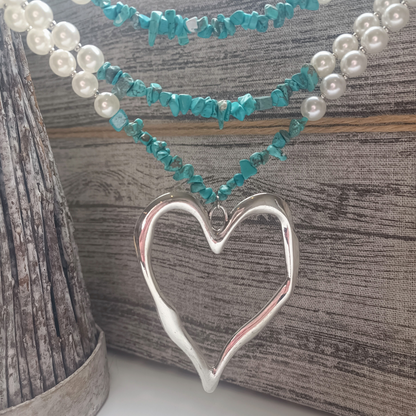 Collar triple Perlas