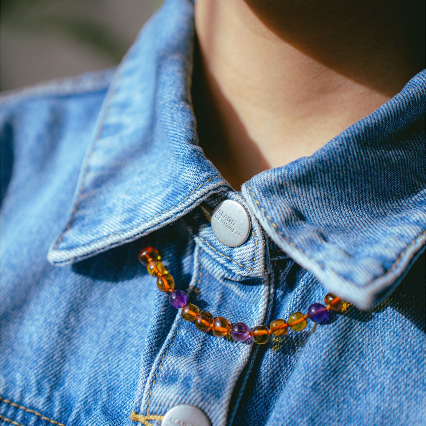 Collar Ámbar báltico certificado con amatista abundancia