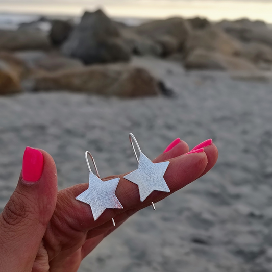 Aros estrellas plata