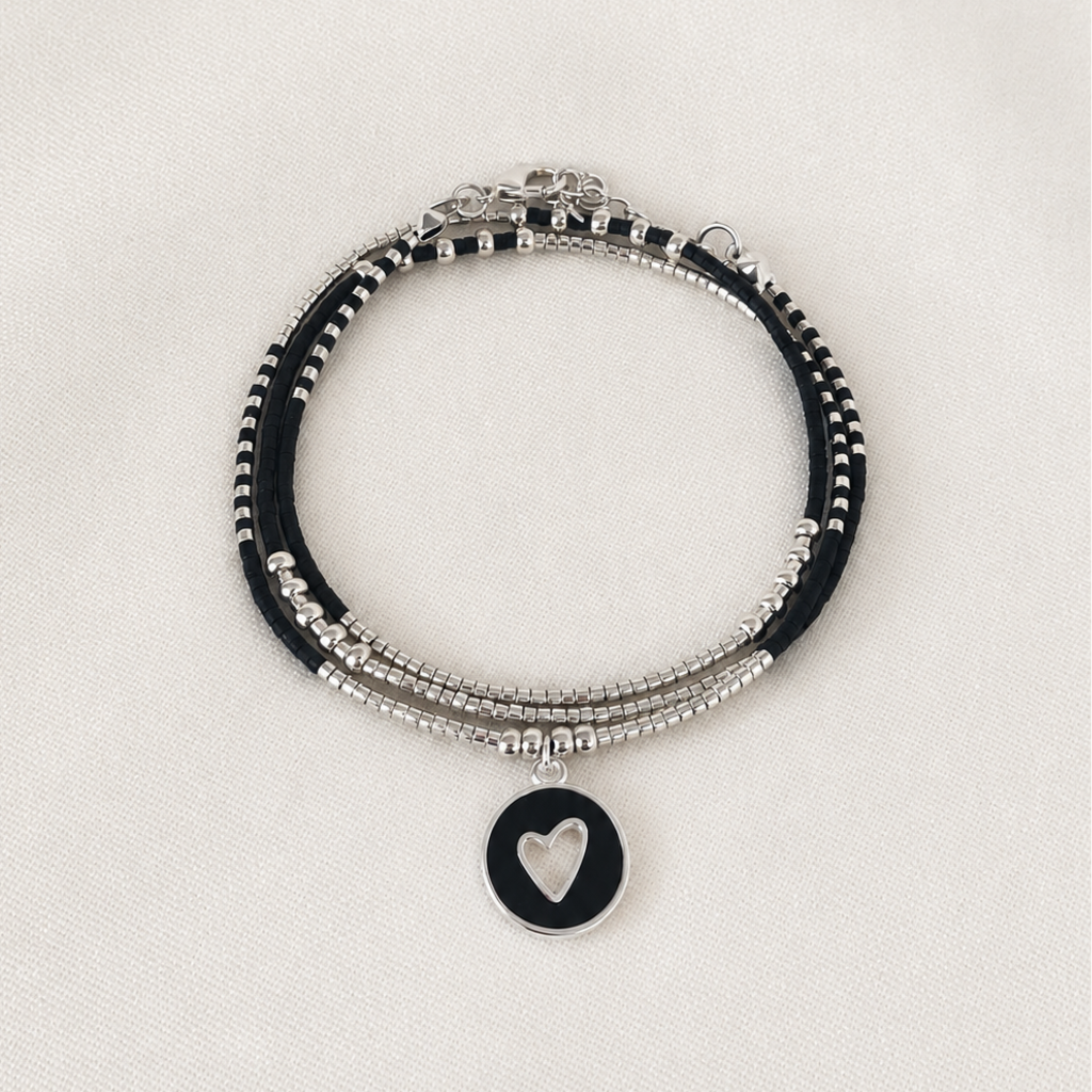 Maxi Pulsera Miyuki con Dije de Corazón en Plata 925 – la joya del amor propio