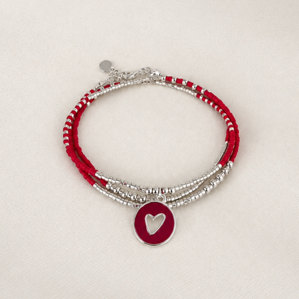 Maxi Pulsera Miyuki con Dije de Corazón en Plata 925 – la joya del amor propio