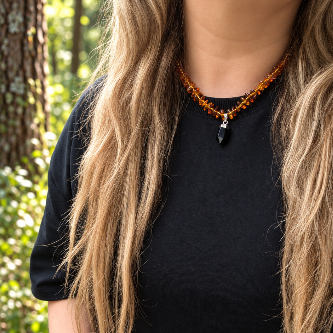 Collar de Ámbar Báltico con Piedra Natural 48 cm