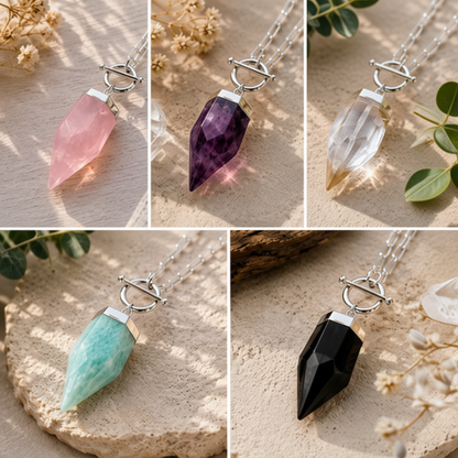 Maxi Cuarzos y piedras naturales con cadena 925