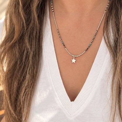 Maxi Pulsera de Amazonita con Estrella Color Hueso – calma y rumbo para tus días