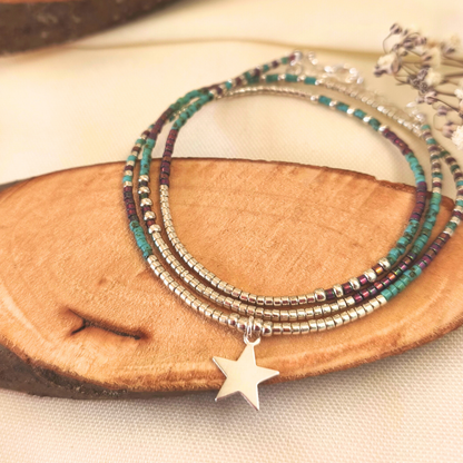 Maxi pulsera amazonita y estrella que ilumina tu camino